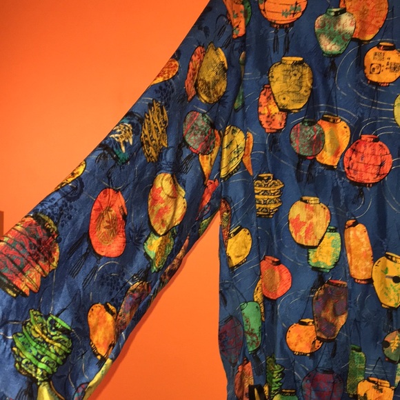 Chico’s Design Colorful Japanese Lantern Pattern Shirt Size 3/ Large 14/16 Plus - Picture 14 of 16